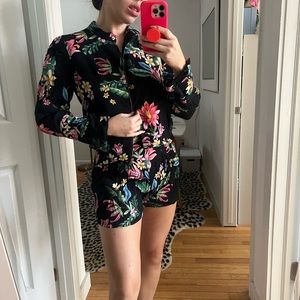 Zara Flower two piece shorts and jacket